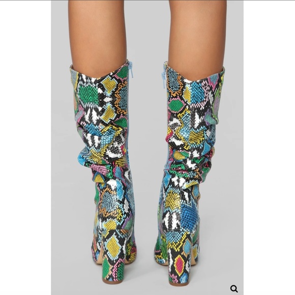 Shoes Fashionnova Snake Boots Multi Colored Size 1 Poshmark